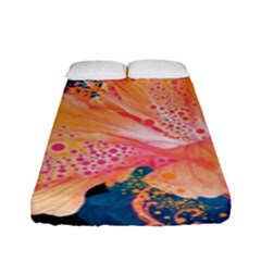 Abstract Art Artistic Bright Colors Contrast Flower Nature Petals Psychedelic Fitted Sheet (full/ Double Size)