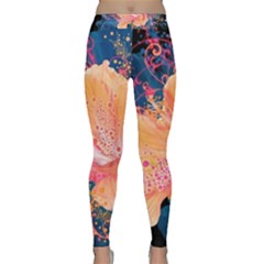 Abstract Art Artistic Bright Colors Contrast Flower Nature Petals Psychedelic Classic Yoga Leggings