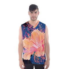 Abstract Art Artistic Bright Colors Contrast Flower Nature Petals Psychedelic Men s Basketball Tank Top