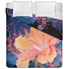 Abstract Art Artistic Bright Colors Contrast Flower Nature Petals Psychedelic Duvet Cover Double Side (california King Size)