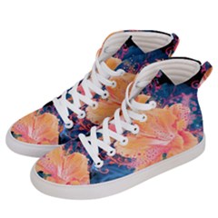 Abstract Art Artistic Bright Colors Contrast Flower Nature Petals Psychedelic Women s Hi-top Skate Sneakers by Sarkoni