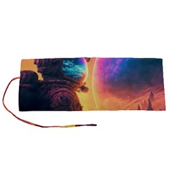 Illustration Trippy Psychedelic Astronaut Landscape Planet Mountains Roll Up Canvas Pencil Holder (s)