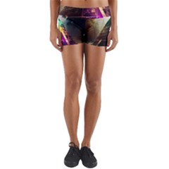 Tropical Forest Jungle Ar Colorful Midjourney Spectrum Trippy Psychedelic Nature Trees Pyramid Yoga Shorts