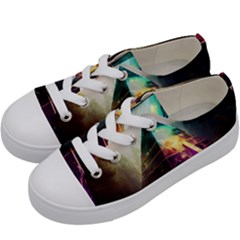 Tropical Forest Jungle Ar Colorful Midjourney Spectrum Trippy Psychedelic Nature Trees Pyramid Kids  Low Top Canvas Sneakers by Sarkoni