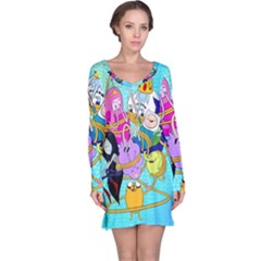 Adventure Time Cartoon Long Sleeve Nightdress