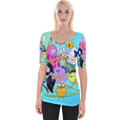 Adventure Time Cartoon Wide Neckline T-Shirt