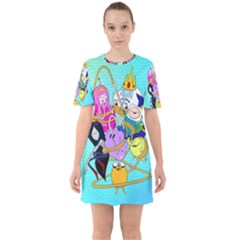 Adventure Time Cartoon Sixties Short Sleeve Mini Dress