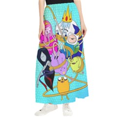 Adventure Time Cartoon Maxi Chiffon Skirt