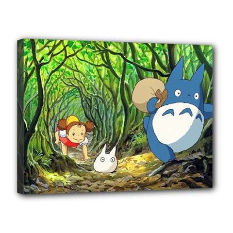 Anime My Neighbor Totoro Jungle Canvas 16  X 12  (stretched)