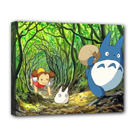 Anime My Neighbor Totoro Jungle Deluxe Canvas 20  X 16  (stretched) by Sarkoni
