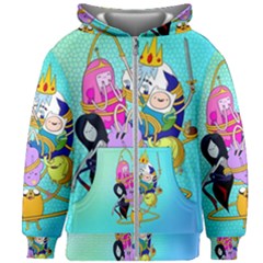 Adventure Time Cartoon Kids  Zipper Hoodie Without Drawstring by Sarkoni