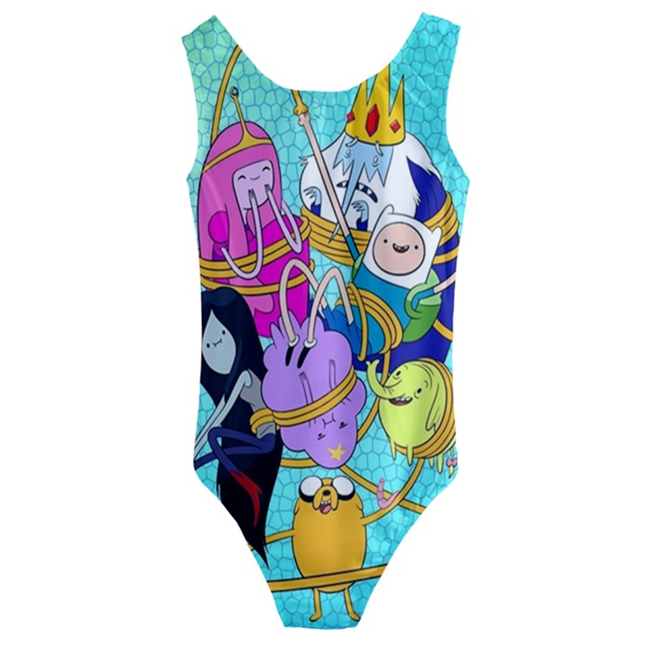 Adventure Time Cartoon Kids  Cut-Out Back One Piece Swimsuit