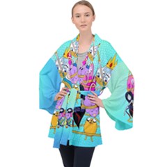 Adventure Time Cartoon Long Sleeve Velvet Kimono 