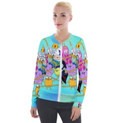 Adventure Time Cartoon Velvet Zip Up Jacket