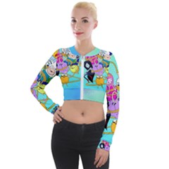 Adventure Time Cartoon Long Sleeve Cropped Velvet Jacket