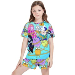 Adventure Time Cartoon Kids  T-Shirt And Sports Shorts Set