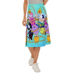 Adventure Time Cartoon Midi Panel Skirt