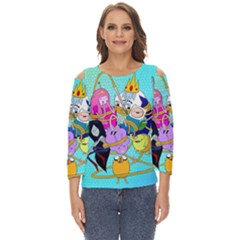 Adventure Time Cartoon Cut Out Wide Sleeve Top