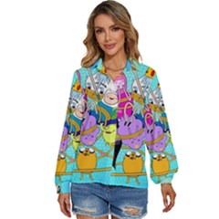 Adventure Time Cartoon Women s Long Sleeve Button Up Shirt