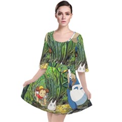 Anime My Neighbor Totoro Jungle Velour Kimono Dress by Sarkoni