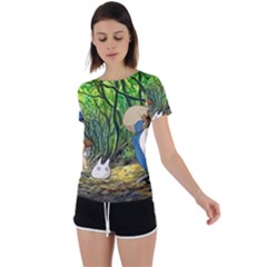 Anime My Neighbor Totoro Jungle Back Circle Cutout Sports T-shirt