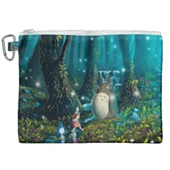 Anime My Neighbor Totoro Jungle Natural Canvas Cosmetic Bag (xxl)