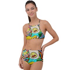 Painting Illustration Adventure Time Psychedelic Art Halter Tankini Set by Sarkoni