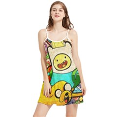 Painting Illustration Adventure Time Psychedelic Art Summer Frill Dress by Sarkoni