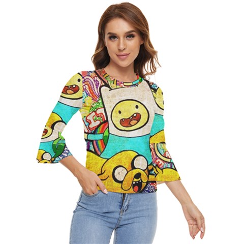 Painting Illustration Adventure Time Psychedelic Art Bell Sleeve Top by Sarkoni