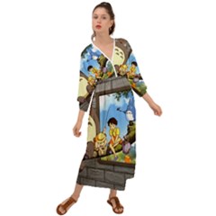 My Neighbor Totoro Grecian Style  Maxi Dress by Sarkoni