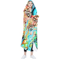 Color Detail Dream Fantasy Neon Psychedelic Teaser Wearable Blanket by Sarkoni