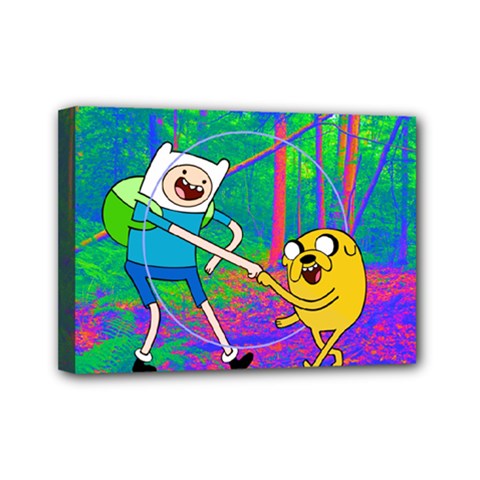 Jake And Finn Adventure Time Landscape Forest Saturation Mini Canvas 7  X 5  (stretched)