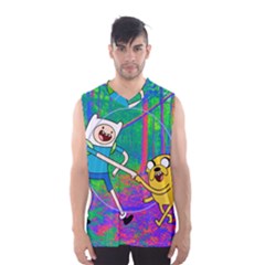 Jake And Finn Adventure Time Landscape Forest Saturation Men s Basketball Tank Top