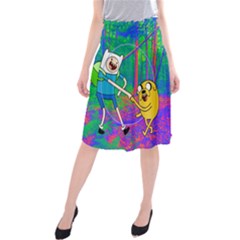 Jake And Finn Adventure Time Landscape Forest Saturation Midi Beach Skirt