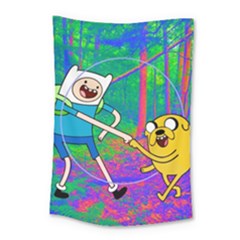 Jake And Finn Adventure Time Landscape Forest Saturation Small Tapestry