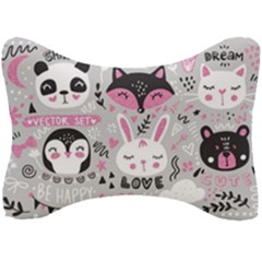 Big Set With Cute Cartoon Animals Bear Panda Bunny Penguin Cat Fox Seat Head Rest Cushion