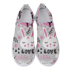 Big Set With Cute Cartoon Animals Bear Panda Bunny Penguin Cat Fox Women s Slip On Sneakers by Bedest