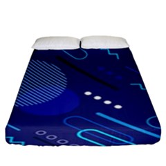Classic Blue Background Abstract Style Fitted Sheet (king Size)