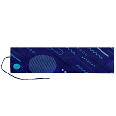 Classic Blue Background Abstract Style Roll Up Canvas Pencil Holder (l)