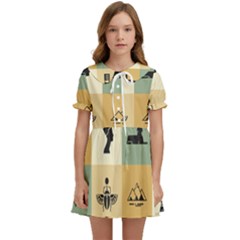 Egyptian Flat Style Icons Kids  Sweet Collar Dress by Bedest