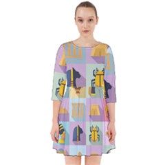 Egypt Icons Set Flat Style Smock Dress