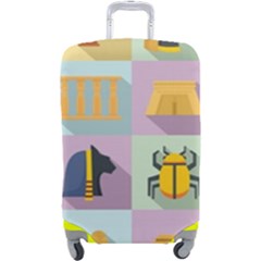 Egypt Icons Set Flat Style Luggage Cover (large) by Bedest