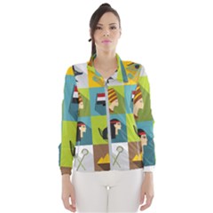 Egypt Travel Items Icons Set Flat Style Women s Windbreaker by Bedest