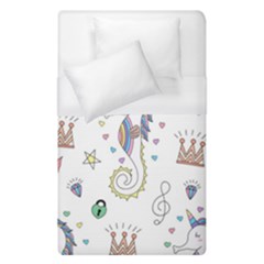 Seamless Pattern Cute Unicorn Cartoon Hand Drawn Duvet Cover (single Size) by Bedest