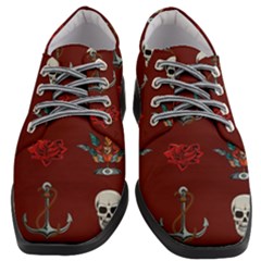 Tattoo Old School Background Pattern Women Heeled Oxford Shoes