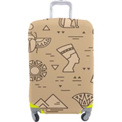 Egyptian Seamless Pattern Symbols Landmarks Signs Egypt Luggage Cover (large) by Bedest