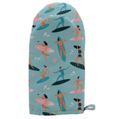 Beach Surfing Surfers With Surfboards Surfer Rides Wave Summer Outdoors Surfboards Seamless Pattern Microwave Oven Glove