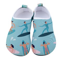 Beach Surfing Surfers With Surfboards Surfer Rides Wave Summer Outdoors Surfboards Seamless Pattern Kids  Sock-style Water Shoes