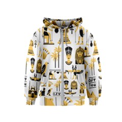 Egypt Symbols Decorative Icons Set Kids  Zipper Hoodie by Bedest