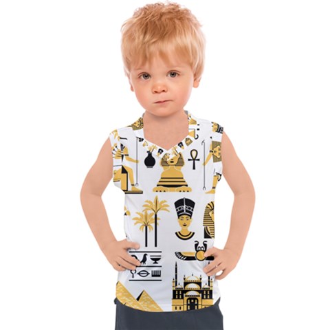 Egypt Symbols Decorative Icons Set Kids  Sport Tank Top by Bedest